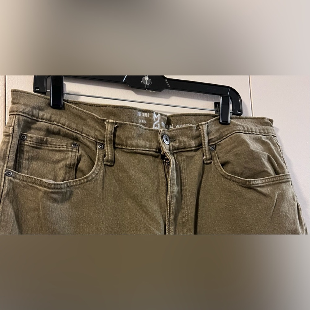 MENS MUTUAL WEAVE JEANS OLIVE (36/34) - Picture 2 of 6